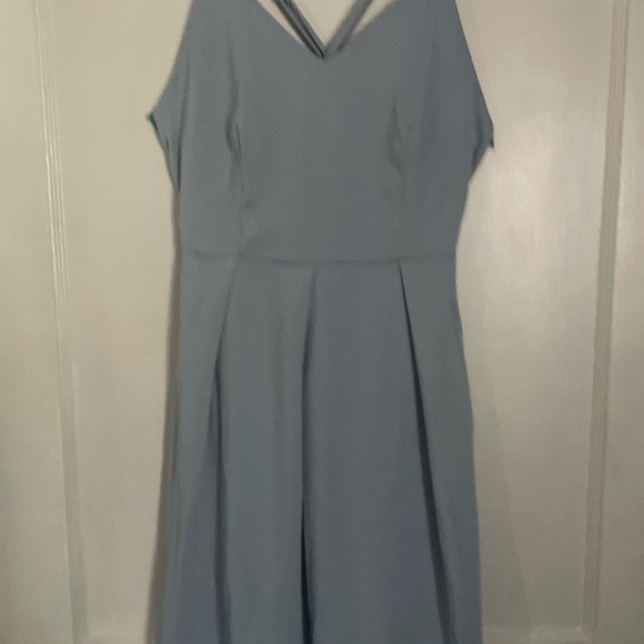 Women Deep V neck Adjustable spaghetti Strap Dress Size Medium Light Blue New - Picture 3 of 8